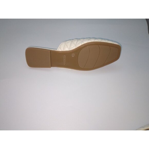 Nine West Quilted Cream Slip-On Mule Flats Womens Size 7 - Picture 8 of 9